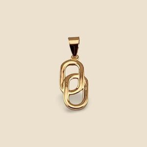 14k Real Yellow Gold Link Drop Pendant | Birthday Gift | Minimal Jewelry |